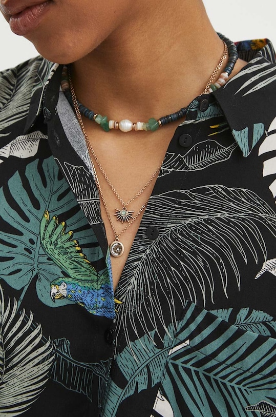 Koszula damska oversize wzorzysta kolor czarny RS24.KKD071 czarny