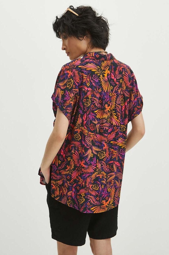 Odzież Koszula damska oversize wzorzysta kolor multicolor RS24.KKD071 multicolor