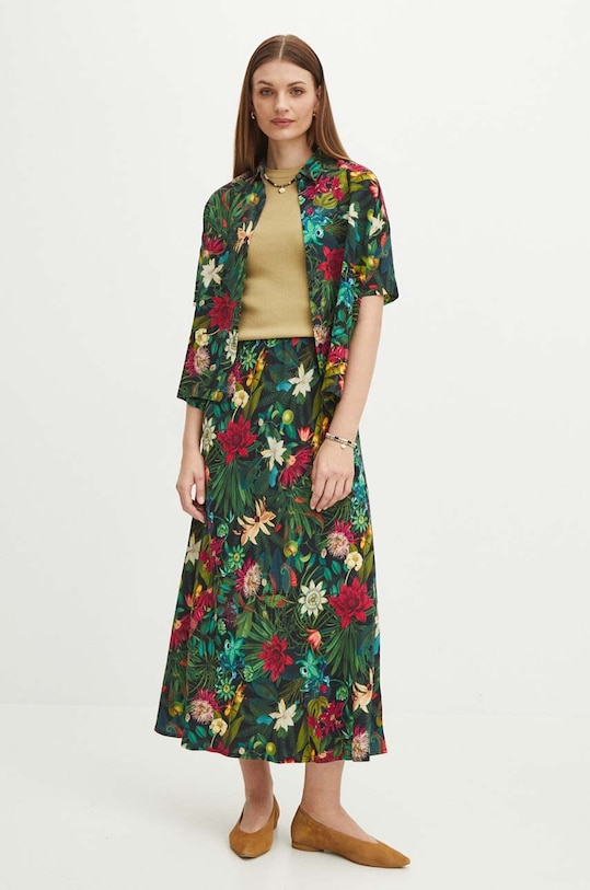 Košeľa dámska oversize so vzorom viac farieb RS24.KKD091 viacfarebná RS24