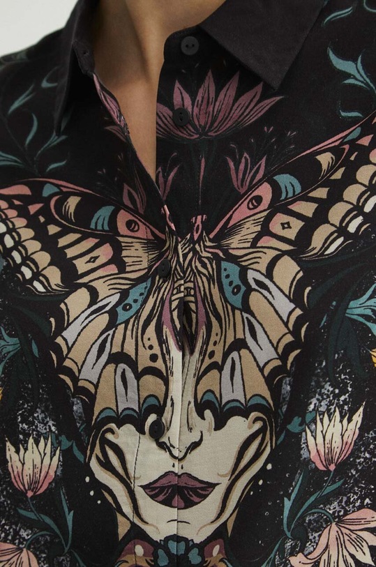 Košeľa dámska čierna farba RS24.KKD400 čierna RS24