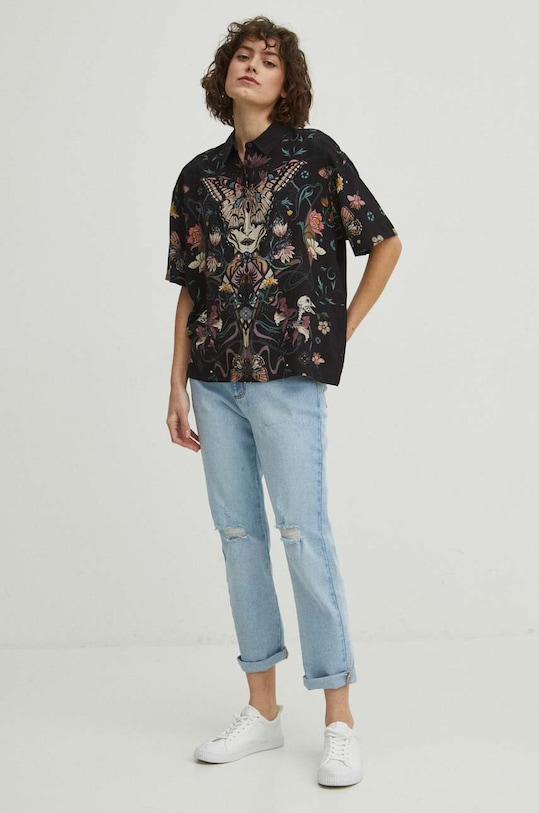 Oblečenie Košeľa dámska čierna farba RS24.KKD400 čierna