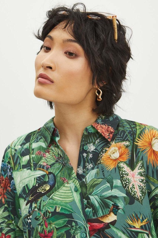 Koszula damska regular z wiskozy wzorzysta RS24.KKD700 multicolor