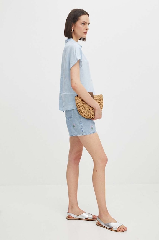 Medicine koszula lniana RS24.KKD701 niebieski RS24