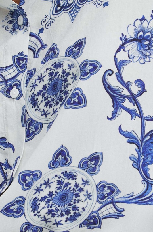 Koszula damska oversize wzorzysta kolor beżowy RS24.KKD803 beżowy