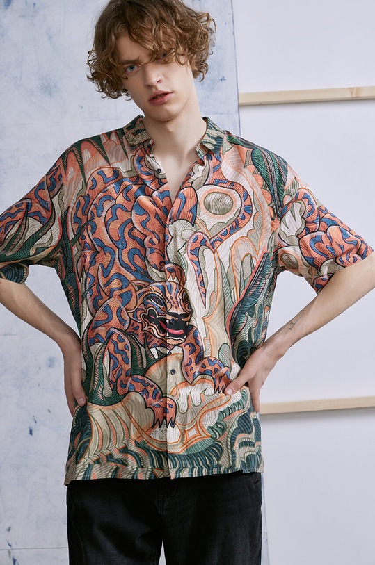 Koszula męska by Paweł Patyk, Grafika Polska kolor multicolor casual multicolor RS24.KKM422