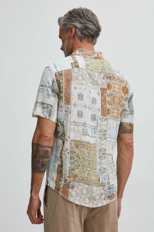 Koszula męska z kołnierzykiem klasycznym wzorzysta kolor multicolor multicolor RS24.KKM501