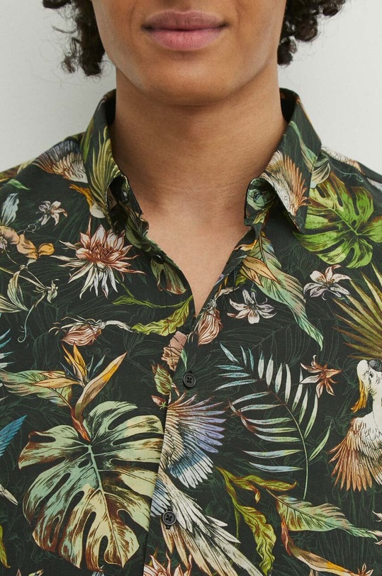 Koszula męska wzorzysta z kołnierzykiem klasycznym kolor multicolor RS24.KKM701 multicolor RS24