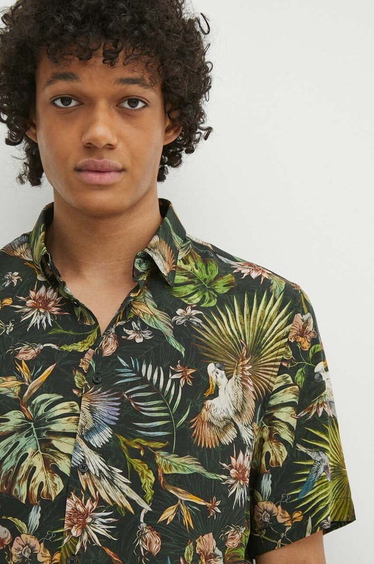 Koszula męska wzorzysta z kołnierzykiem klasycznym kolor multicolor RS24.KKM701 multicolor