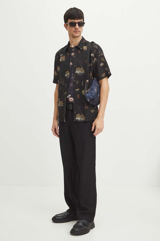 Odzież Koszula z domieszką lnu męska z kolekcji Tatrzański Park Narodowy x Medicine kolor czarny RS24.KKMA20 czarny