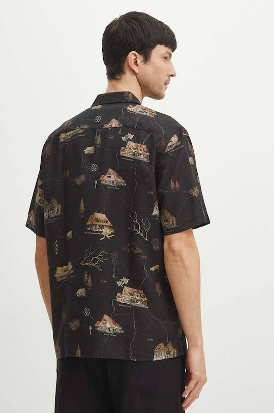 Koszula z domieszką lnu męska z kolekcji Tatrzański Park Narodowy x Medicine kolor czarny czarny RS24.KKMA20