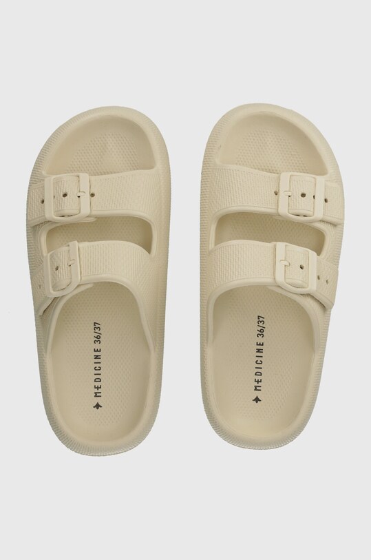 Klapki damskie z fakturą kolor beżowy RS24.KLD908 beżowy RS24