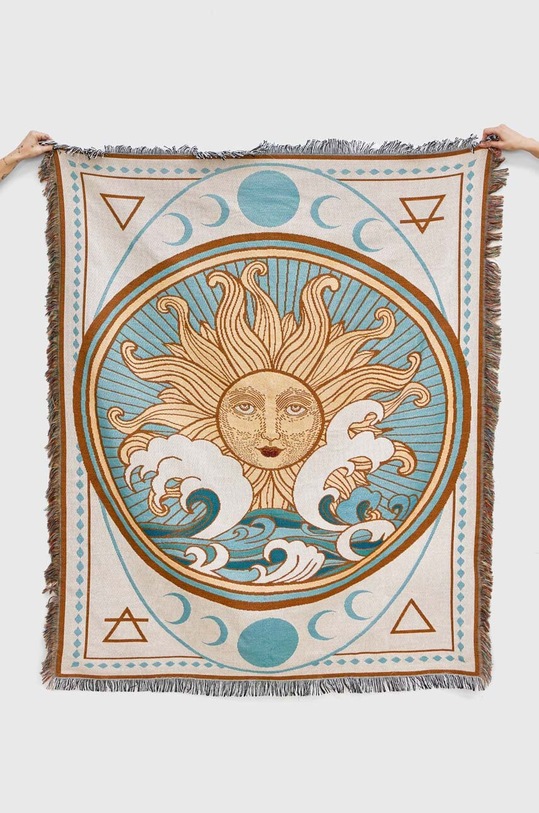 Koc żakardowy z motywem astrologicznym 130 x 160 cm kolor multicolor RS24.KOU701 multicolor RS24