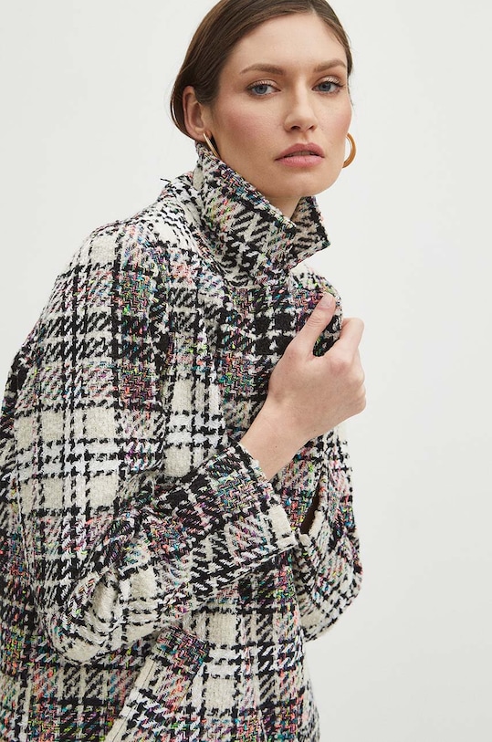 Medicine płaszcz z domieszką wełny RS24.KPD101 multicolor