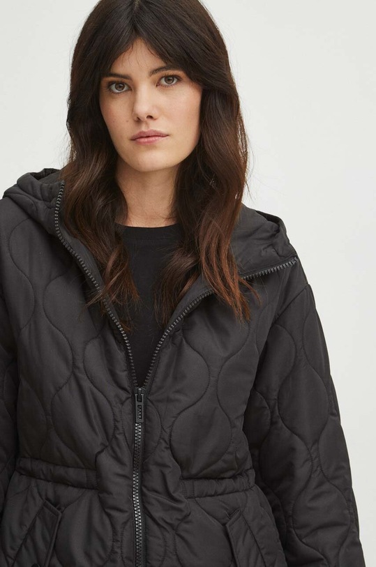 Płaszcz damski przejściowy pikowany kolor czarny czarny RS24.KPD207