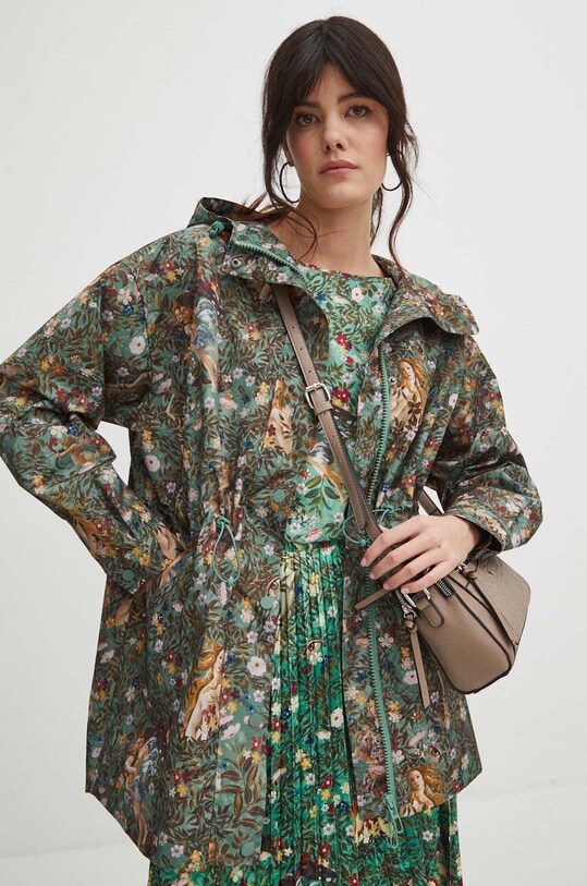Parka damska z kolekcji Eviva L'arte kolor turkusowy RS24.KPD252 turkusowy RS24