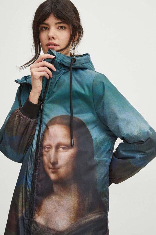 Płaszcz damski z kolekcji Eviva L'arte kolor multicolor RS24.KPD253 multicolor