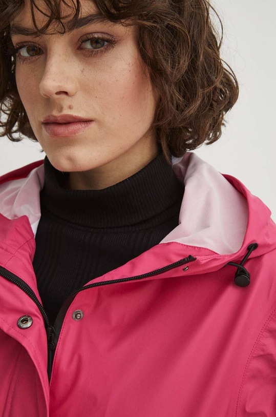 Płaszcz przeciwdeszczowy damski gładki kolor różowy RS24.KPD402 różowy