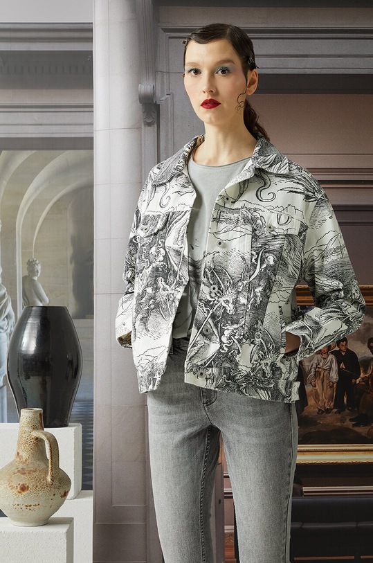 Kurtka jeansowa damska z kolekcji Eviva L'arte kolor biały pozostałe biały RS24.KUD251