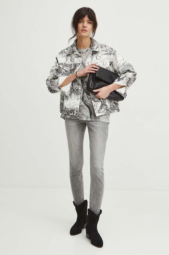 Odzież Kurtka jeansowa damska z kolekcji Eviva L'arte kolor biały RS24.KUD251 biały