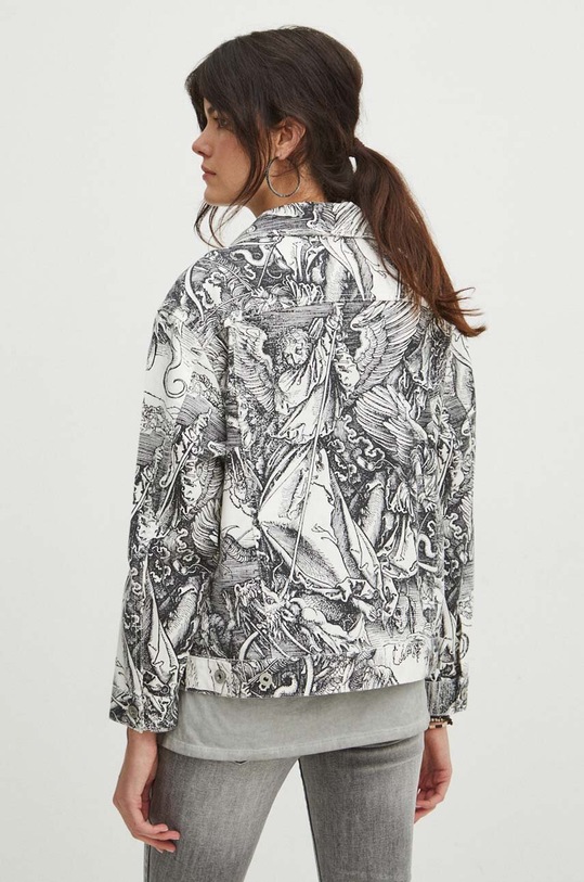 Kurtka jeansowa damska z kolekcji Eviva L'arte kolor biały biały RS24.KUD251