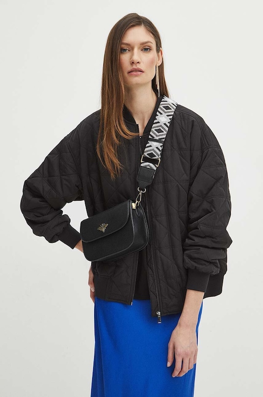 Kurtka bomber damska pikowana kolor czarny czarny RS24.KUD300
