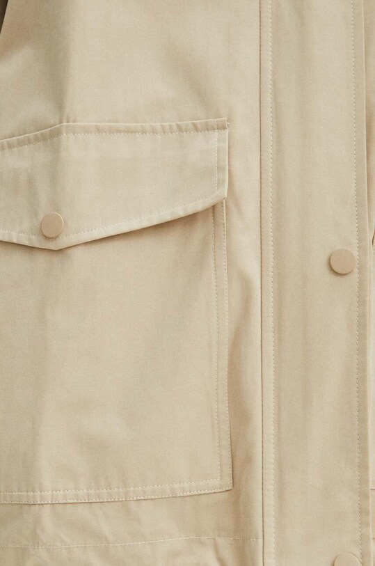 Parka damska gładka kolor beżowy RS24.KUD605