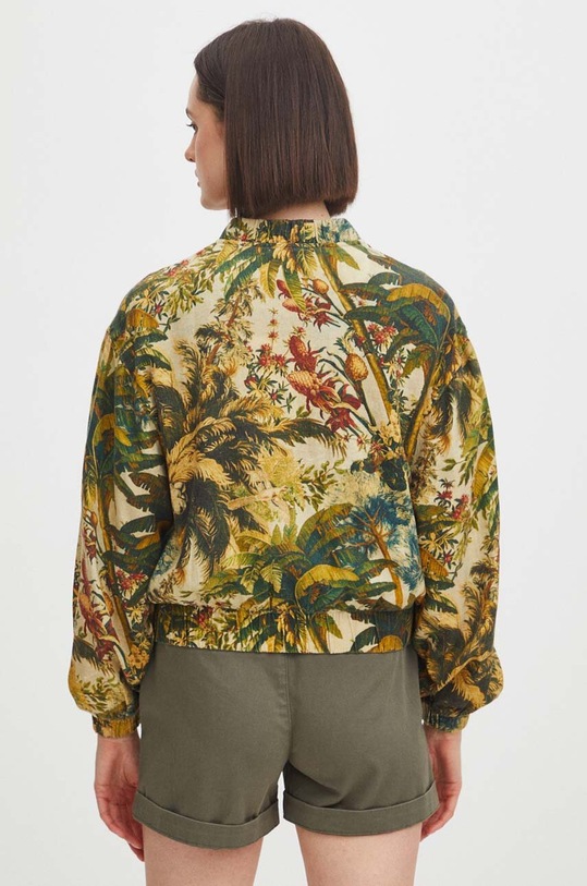 Oblečenie Ľanová bomber bunda béžová farba RS24.KUD700 béžová