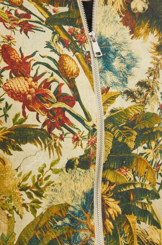 Ľanová bomber bunda béžová farba RS24.KUD700