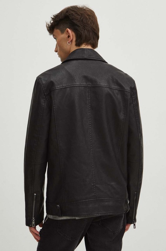 Odzież Kurtka męska ze skóry ekologicznej kolor czarny RS24.KUM412 czarny