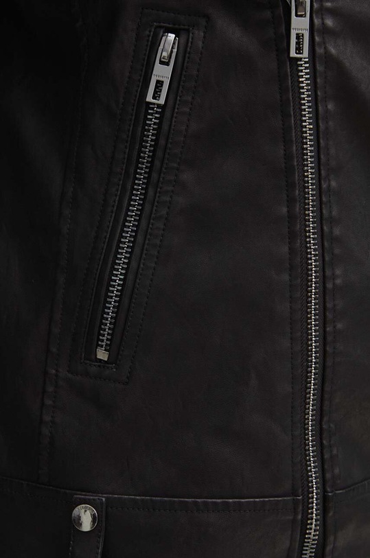 Kurtka męska ze skóry ekologicznej kolor czarny RS24.KUM412