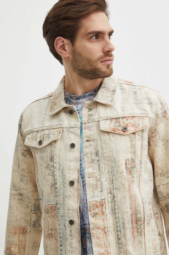 Kurtka jeansowa męska wzorzysta kolor multicolor pozostałe multicolor RS24.KUM503