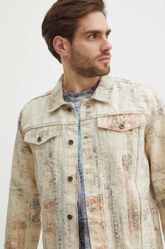 Kurtka jeansowa męska wzorzysta kolor multicolor pozostałe multicolor RS24.KUM503