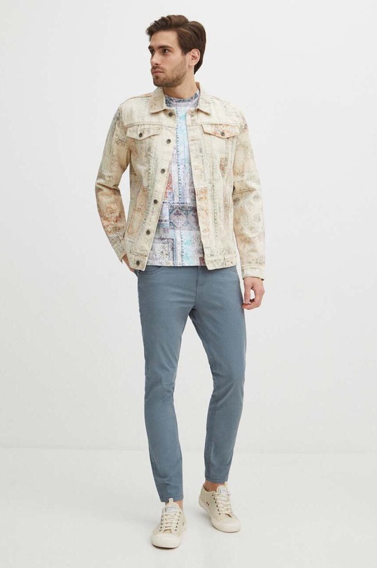 Kurtka jeansowa męska wzorzysta kolor multicolor RS24.KUM503 multicolor RS24