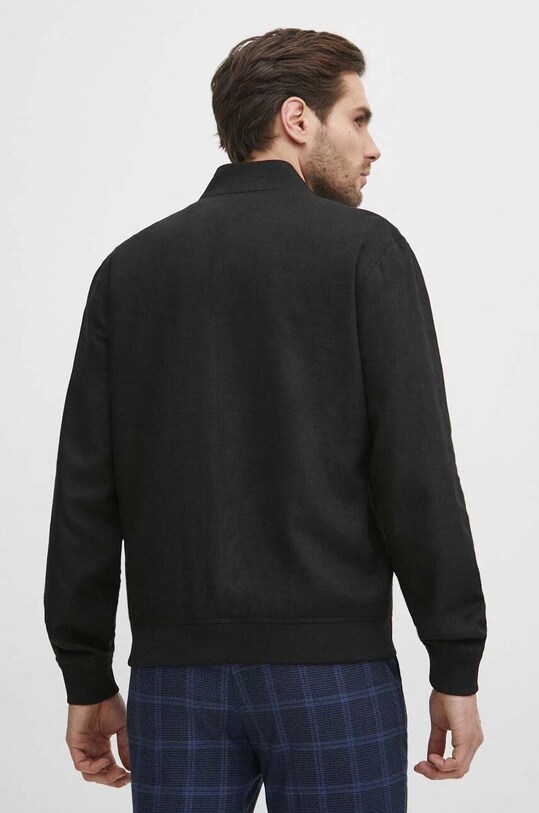Odzież Kurtka męska typu harrington z domieszką lnu kolor czarny RS24.KUM614 czarny