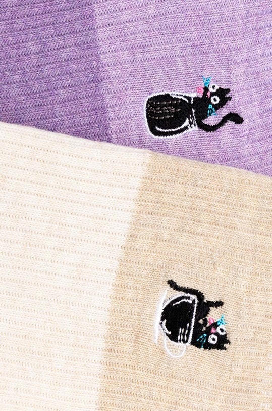 Bavlnené ponožky dámske z kolekcie Deň mačiek (2-pack) viac farieb RS24.LGD300 viacfarebná RS24