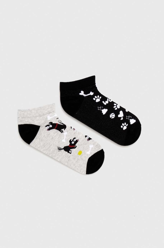 Bavlnené ponožky dámske so vzorom psíky (2-pack) viac farieb krátke ponožky viacfarebná RS24.LGD307
