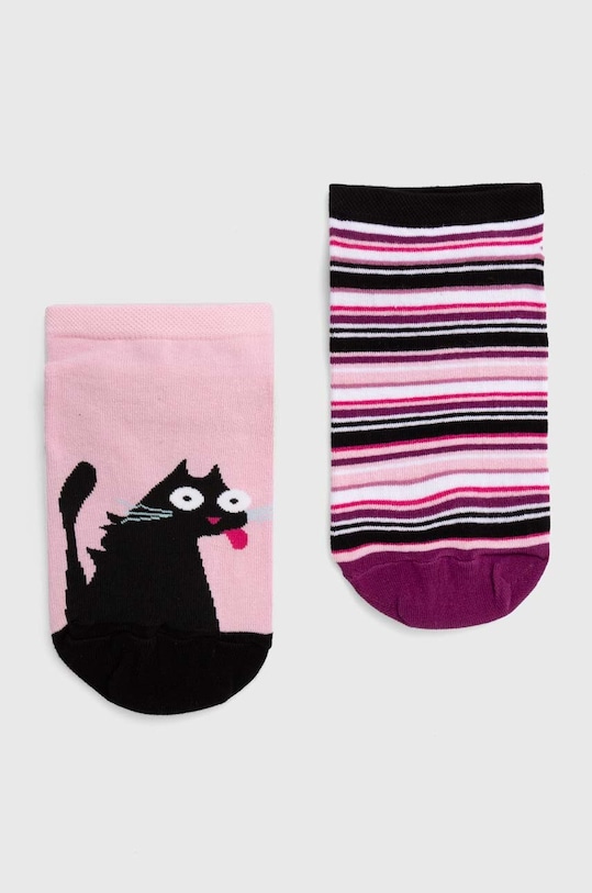 Bavlnené ponožky dámske z kolekcie Deň mačiek (2-pack) viac farieb dlhé ponožky viacfarebná RS24.LGD404