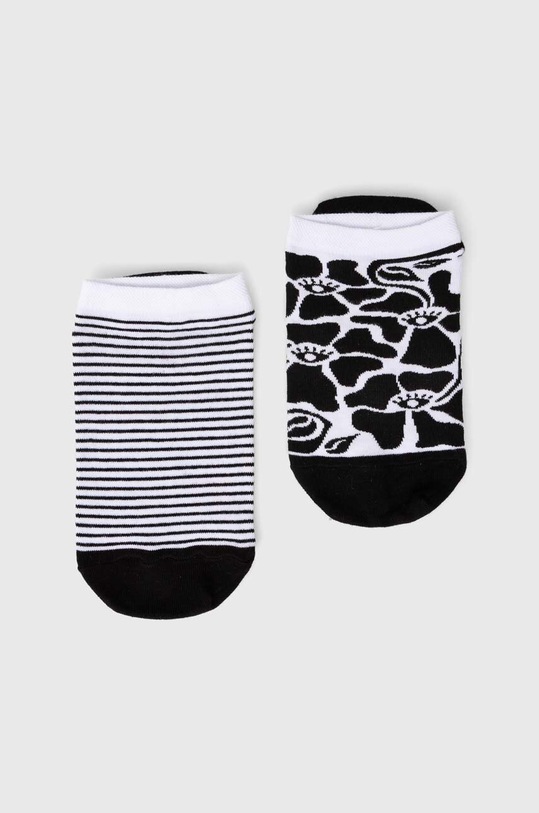 Skarpetki bawełniane damskie w kwiaty (2-pack) kolor multicolor skarpetki krótkie multicolor RS24.LGD501