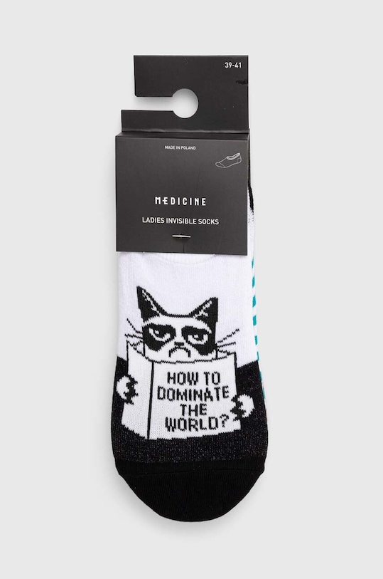 Odzież Skarpetki bawełniane damskie w koty (3-pack) kolor multicolor RS24.LGD503 multicolor