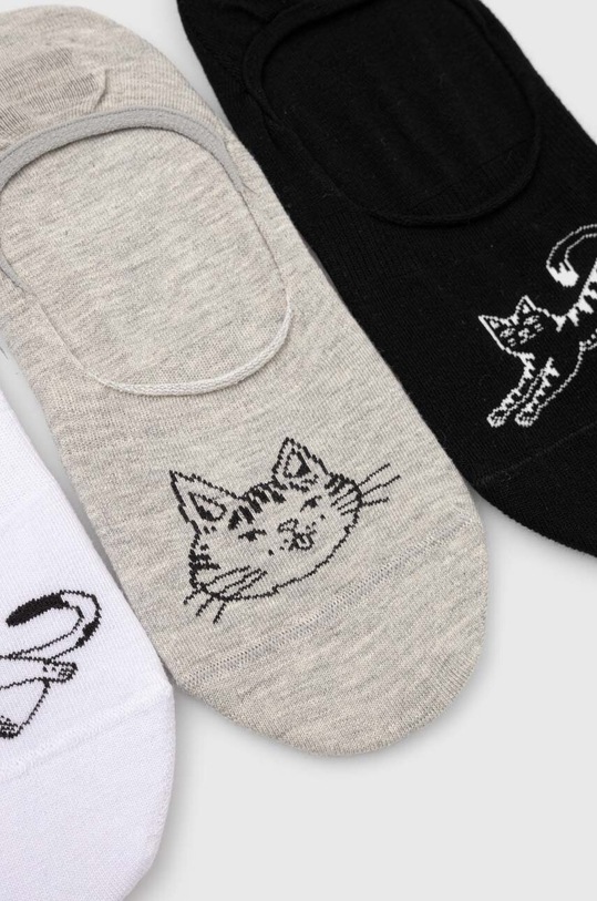 Skarpetki bawełniane damskie w koty (3-pack) kolor multicolor RS24.LGD506 multicolor RS24