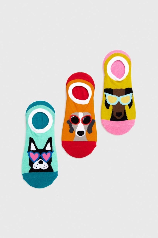 Skarpetki damskie w pieski (3-pack) kolor multicolor skarpetki krótkie multicolor RS24.LGD604
