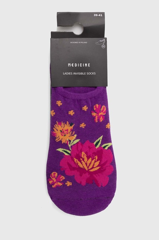 Odzież Skarpetki bawełniane damskie w kwiaty (3-pack) kolor multicolor RS24.LGD702 multicolor