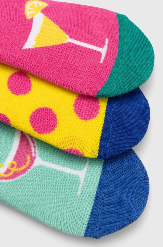 Skarpetki bawełniane damskie wzorzyste (3-pack) kolor multicolor RS24.LGDB01 multicolor RS24