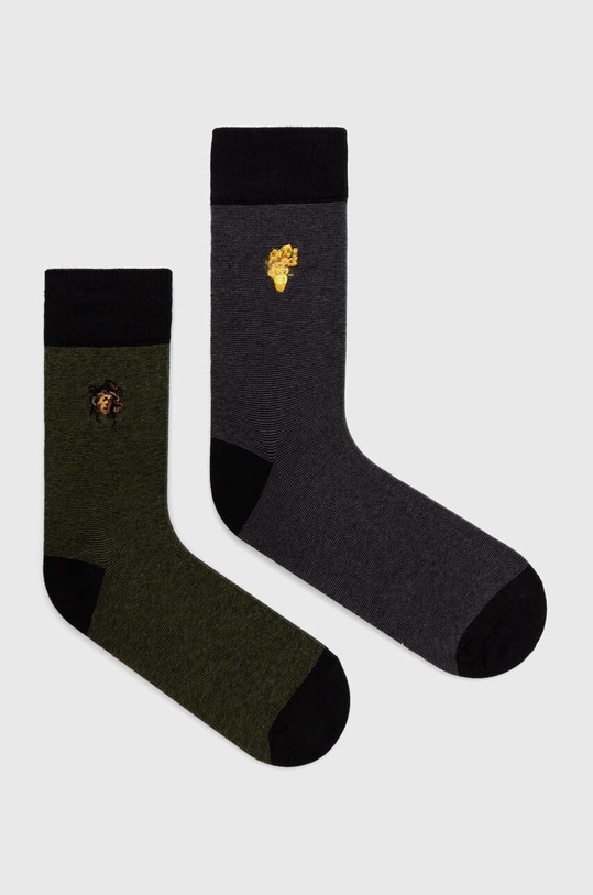 Skarpetki bawełniane z kolekcji Eviva L'arte (2-pack) kolor multicolor skarpetki długie multicolor RS24.LGM250