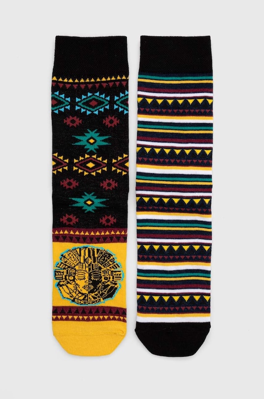 Skarpetki bawełniane męskie wzorzyste (2-pack) kolor multicolor skarpetki długie multicolor RS24.LGM300