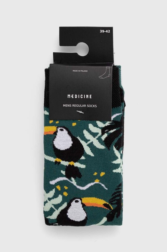 Odzież Skarpetki bawełniane męskie w tukany (2-pack) kolor multicolor RS24.LGM303 multicolor
