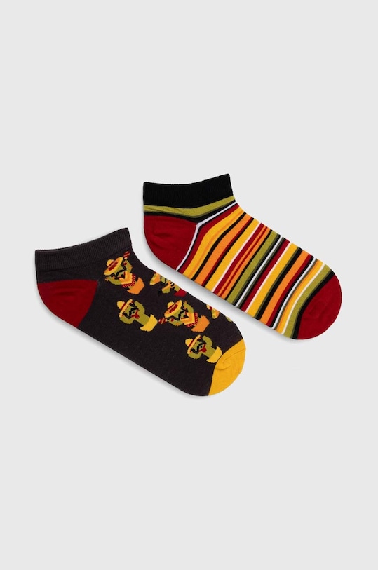 Skarpetki bawełniane męskie w kaktusy (2-pack) kolor multicolor kolor multicolor skarpetki krótkie multicolor RS24.LGM305