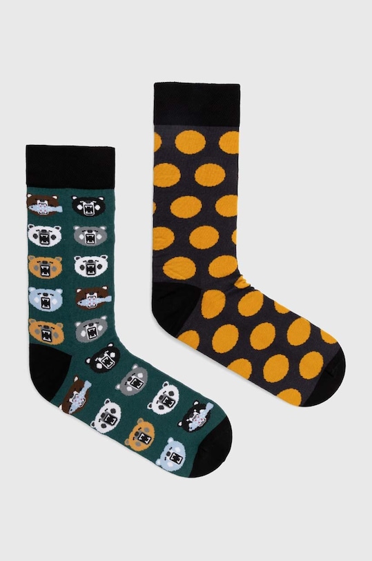 Skarpetki bawełniane męskie w niedźwiedzie (2-pack) kolor multicolor skarpetki długie multicolor RS24.LGM404