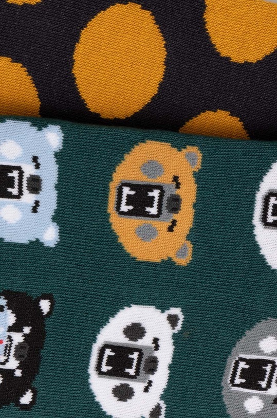 Skarpetki bawełniane męskie w niedźwiedzie (2-pack) kolor multicolor RS24.LGM404 multicolor RS24