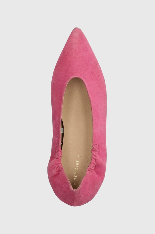 Baleriny zamszowe damskie kolor różowy RS24.OBD501 różowy